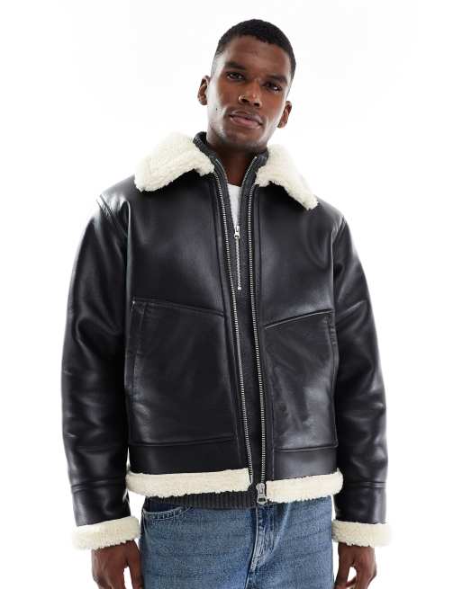 Jack & Jones aviator jacket in black