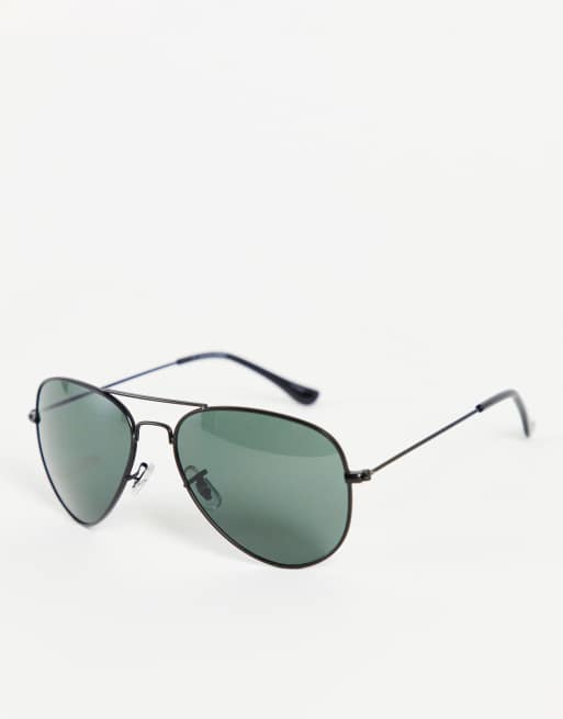 Jack & Jones aviator sunglasses in black ASOS