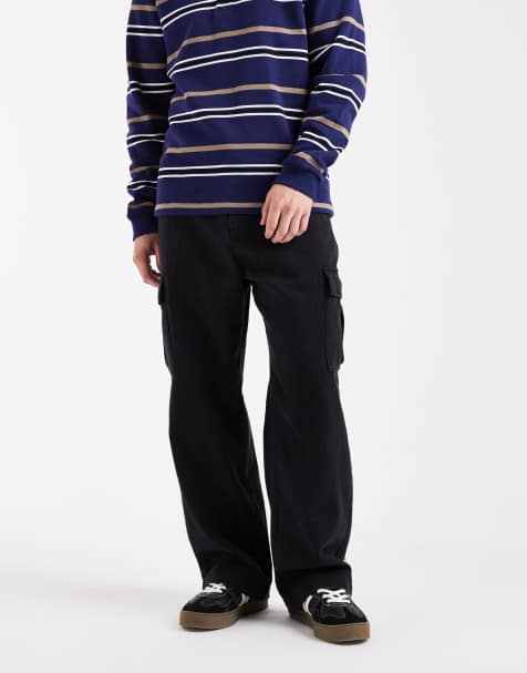 Jack & Jones baggy cargo trouser in black - view 1