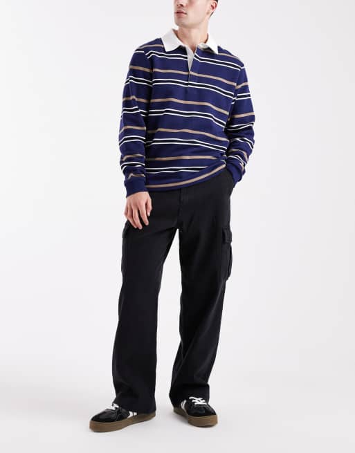 Jack & Jones baggy cargo trouser in black, 2 of 5