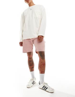 Jack & Jones baggy carpenter fit denim short in pink φωτογραφία