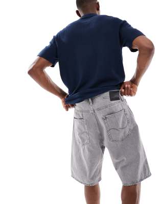 Jack & Jones Baggy Denim Shorts In Gray