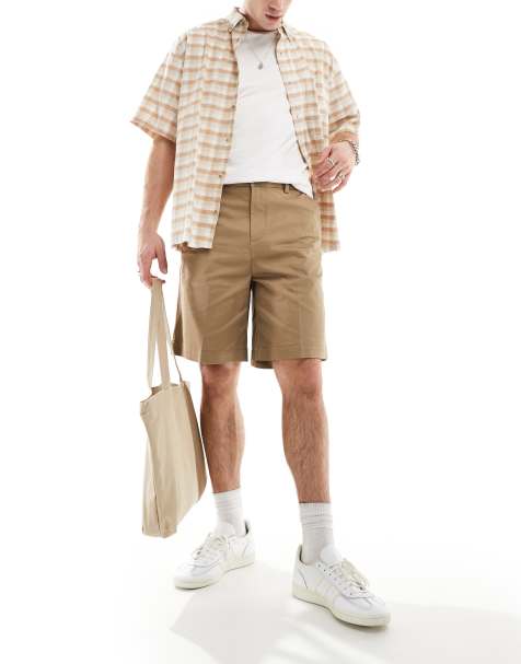Jack & Jones baggy fit chino shorts in tan - view 1