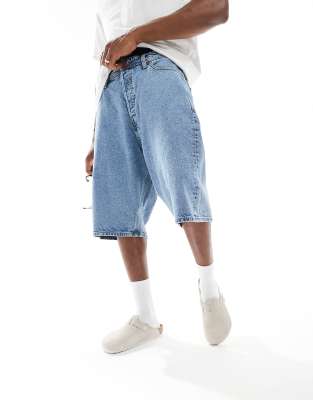 Jack & Jones Baggy Fit Denim Shorts In Blue