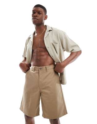 Jack & Jones Jack & Jones baggy heavy twill chino short in beige-Neutral