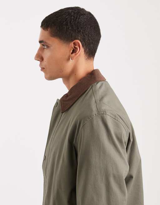 Jack & Jones barn jacket in khaki green, 4 of 5