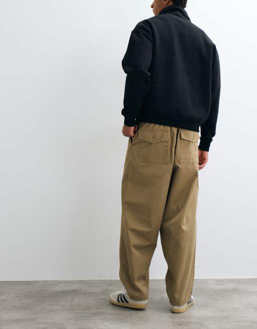 Jack & Jones barrel fit chino trousers in beige, 4 of 5