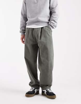 Jack & Jones Barrel Fit Drawstring Pants In Gray