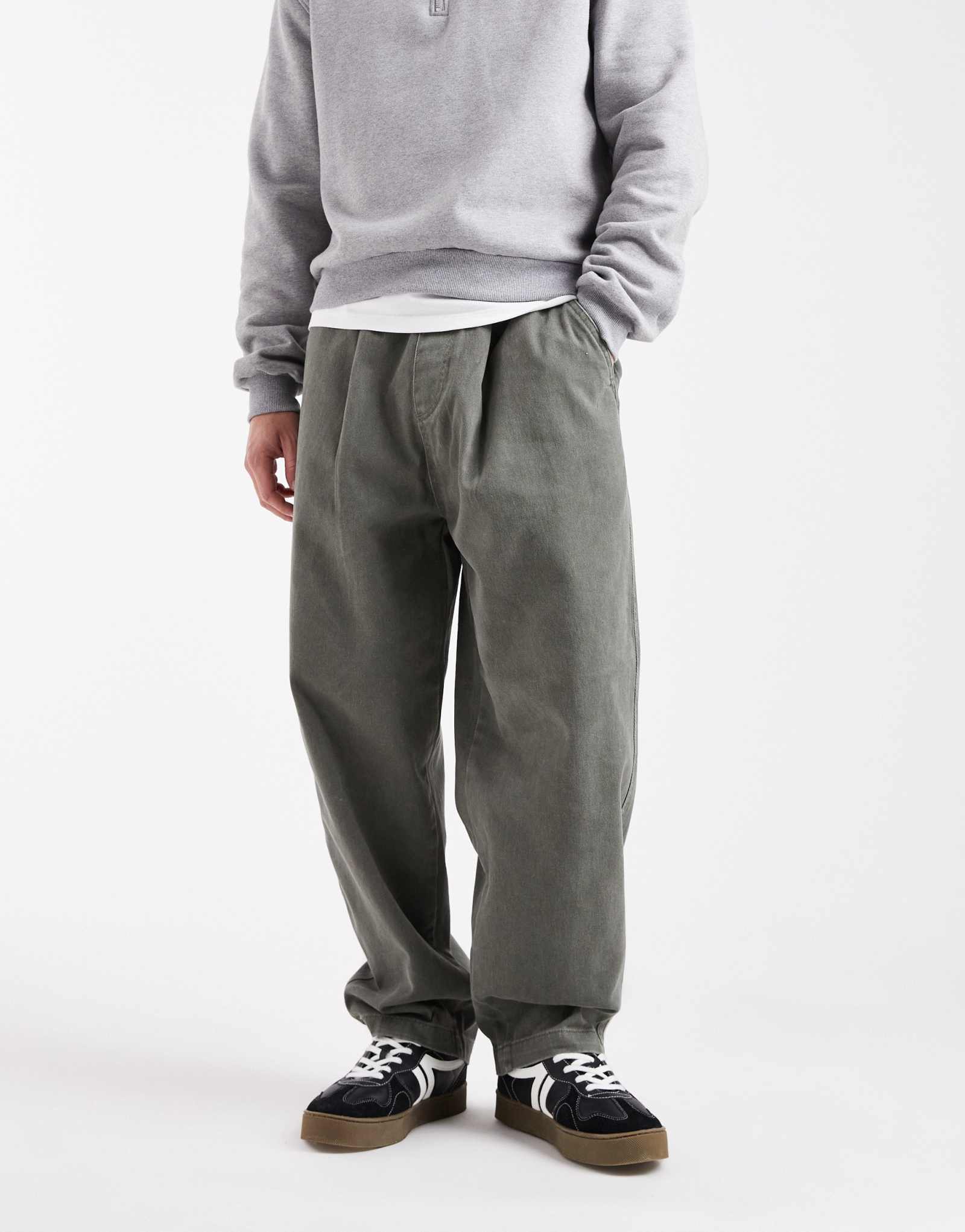 Брюки на завязках Jack &Jones barrel fit цвета хаки