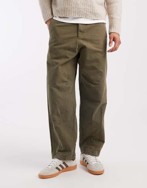 Jack & Jones barrel fit trouser in olive - view 1