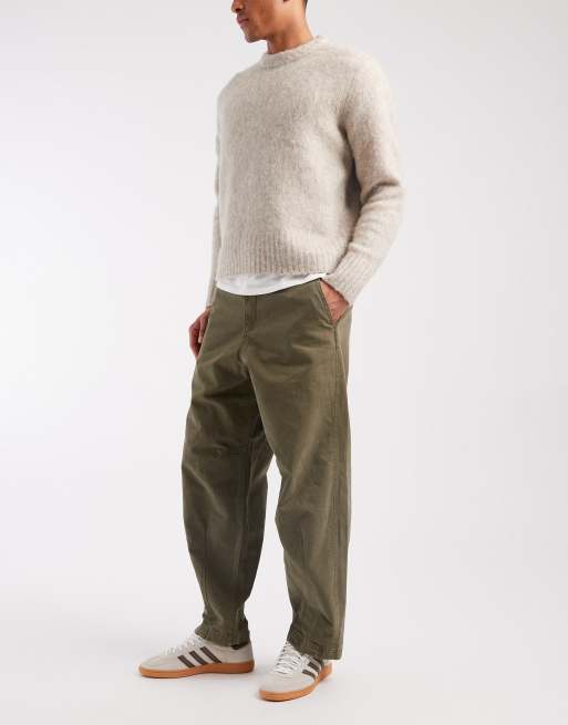 Jack & Jones barrel fit trouser in olive, 3 of 5