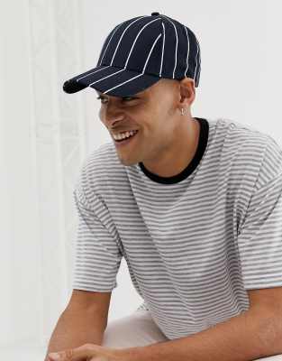 Baseball Cap + Tank + Pinstriped Tapered Pants