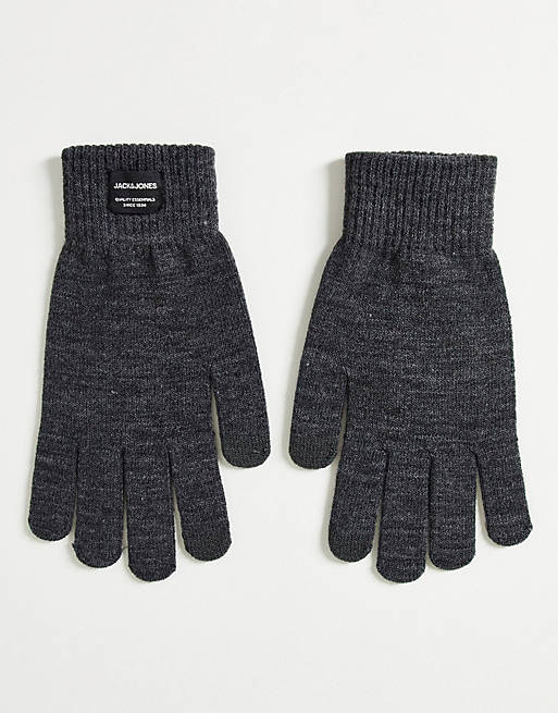 Jack & Jones basic knitted gloves in grey
