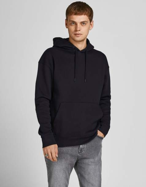 Jack & Jones – Basic-Sweatshirt in Schwarz mit Kapuze - view 1