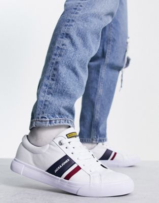 Jack & Jones trainers in white with contrast stripe detail - ASOS Price Checker