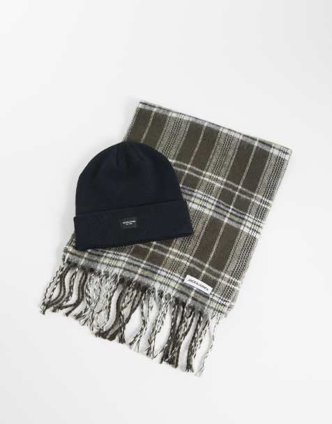 Jack & Jones beanie and scarf gift box in grey - view 1
