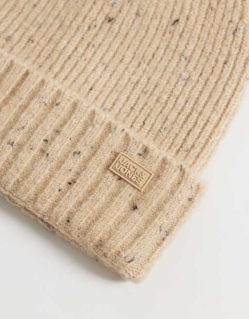 Jack & Jones beanie in cream, 2 of 3