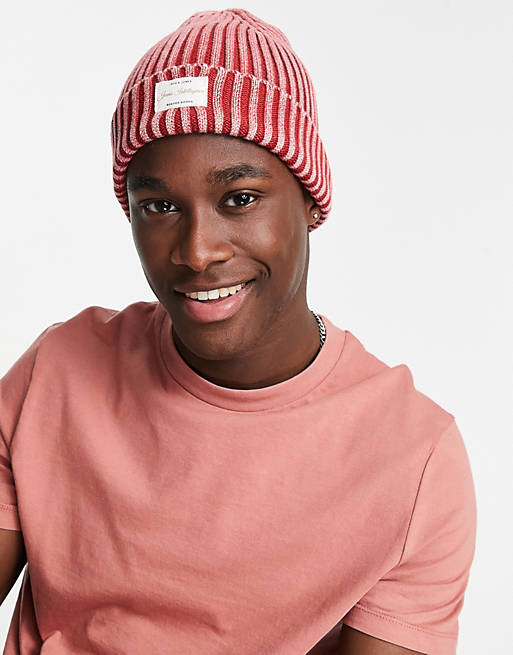Jack & Jones beanie in washed red