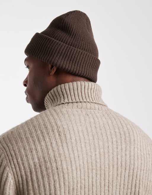 Jack & Jones - Beanie met logo in bruin, 3 van 3