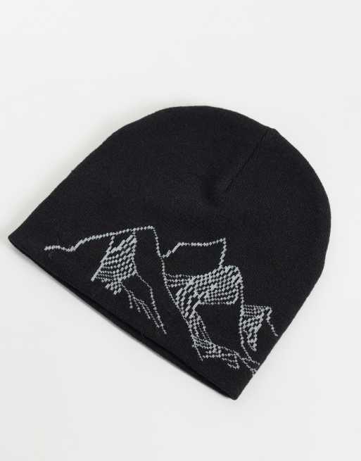 Jack & Jones beanie with mountain print in black, 3 of 3