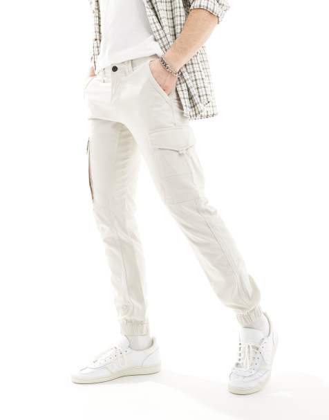 Jack & Jones – Beige cargobyxor med smal passform - view 1