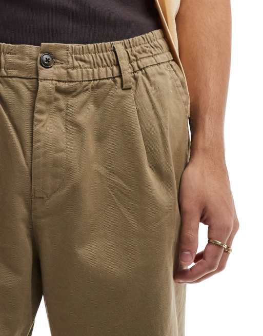 Jack & Jones – Beige chinos i dra på-modell med veck framtill och ledig passform, 3 av 5