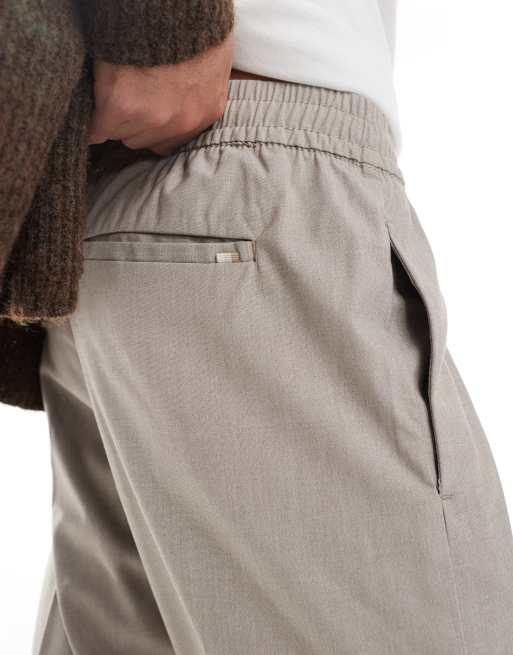 Jack & Jones - Beige elegante tapered bukser med løbesnor i løstsiddende pasform, 2 af 5