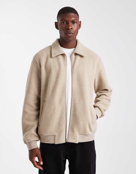 Jack & Jones - Beige fleece-jakke med lynlås - view 1