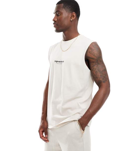 Jack & Jones – Beige linne i oversize med logga framtill - view 1
