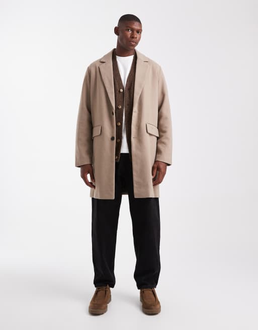 Jack & Jones - Beige overfrakke i uldblanding, 2 af 5