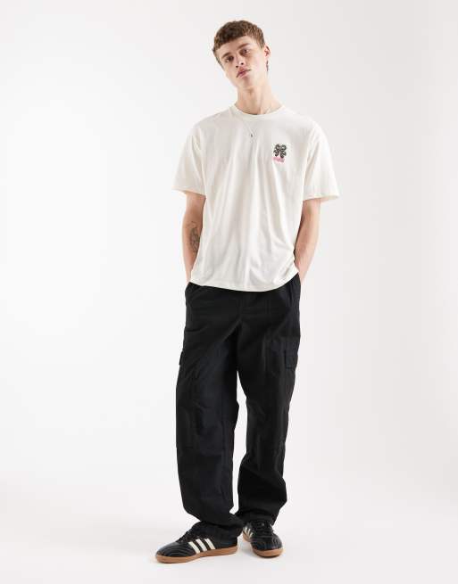 Jack & Jones - Beige oversized T-shirt med drageprint på ryggen, 2 af 5