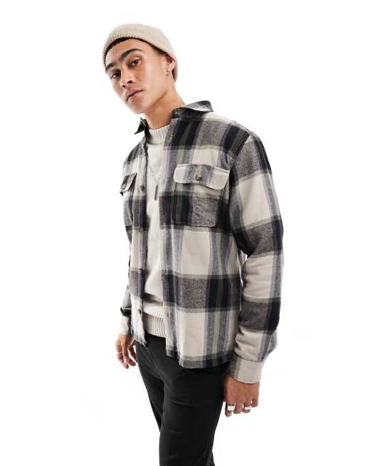 Jack & Jones - Beige overskjorte med tern