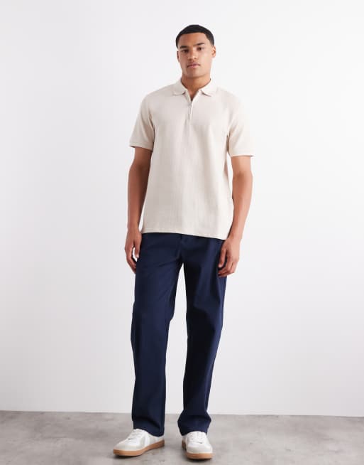 Jack & Jones – Beige pikétröja med dragkedja, 2 av 5