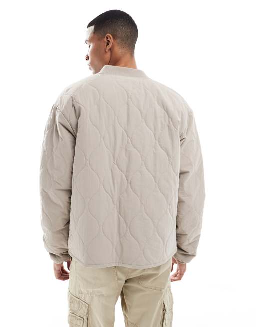 Jack & Jones – Beige, quiltad bomberjacka, 3 av 5