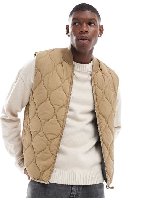 Jack & Jones – Beige, quiltad väst, 4 av 4