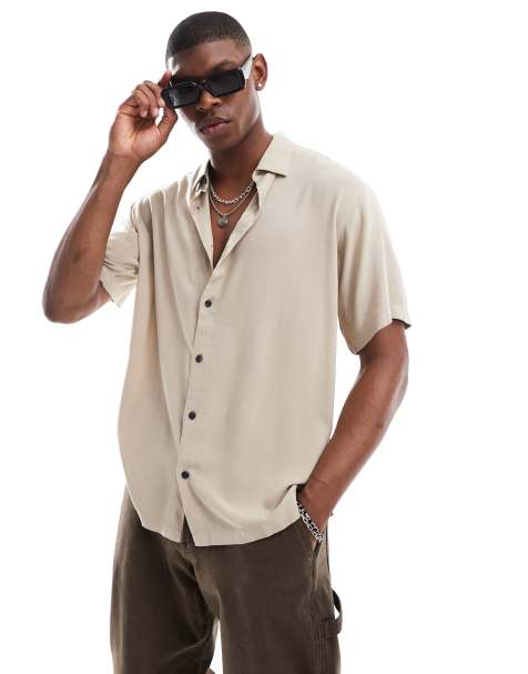 Jack & Jones – Beige skjorta i viskos - view 1