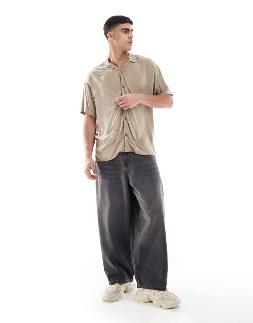 Jack & Jones – Beige skjorta med korta ärmar och platt krage, 4 av 4