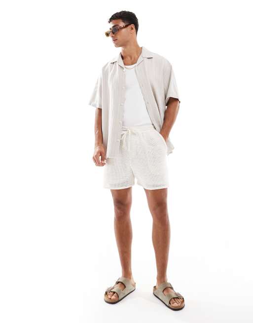 Jack & Jones - Beige skjorte i hørblandingsmateriale med broderi, 2 af 4