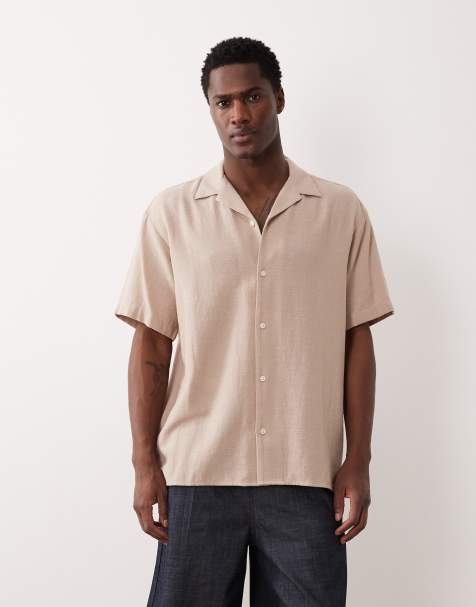 Jack & Jones - Beige skjorte med korte ærmer og tekstur - view 1