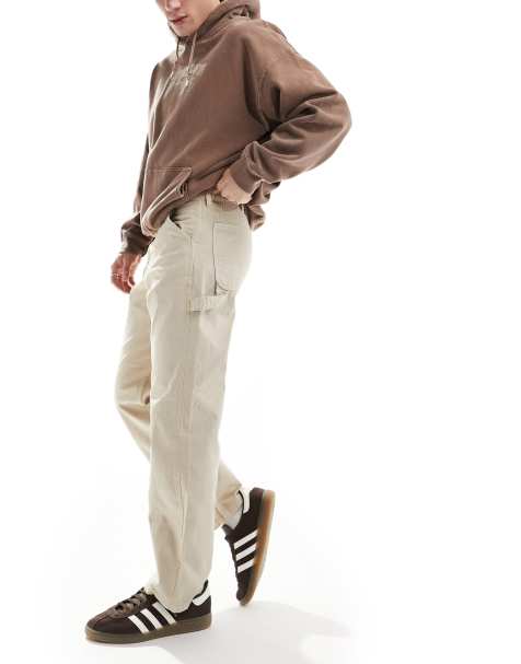 Jack & Jones – Beige snickarbyxor med ledig passform - view 1