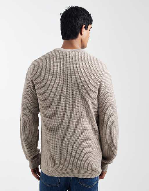 Jack & Jones - Beige strikket oversized trøje, 3 af 5