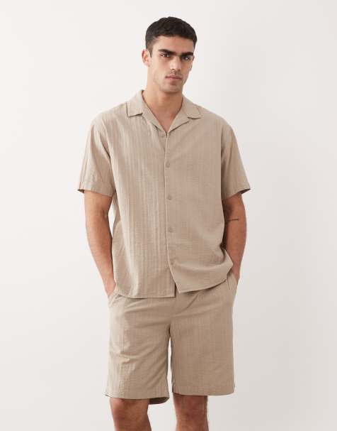Jack & Jones – Beigefärgade, texturerade shorts, del av set - view 1