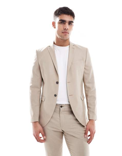 Jack & Jones – Beżowa bardzo dopasowana marynarka garniturowa - view 1