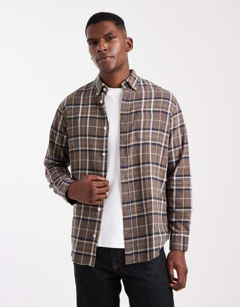 Jack & Jones check shirt in beige