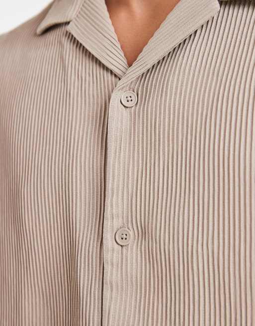 Jack & Jones – Beżowa plisowana koszula, część zestawu, 3 z 5