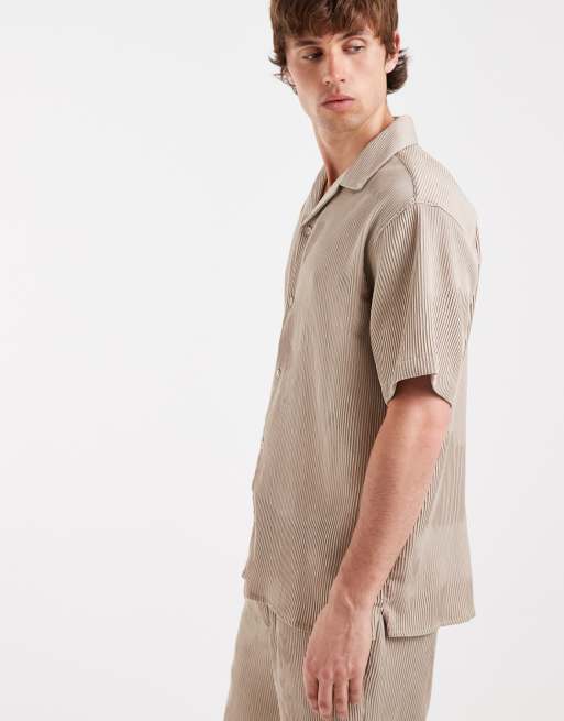 Jack & Jones – Beżowa plisowana koszula, część zestawu, 4 z 5
