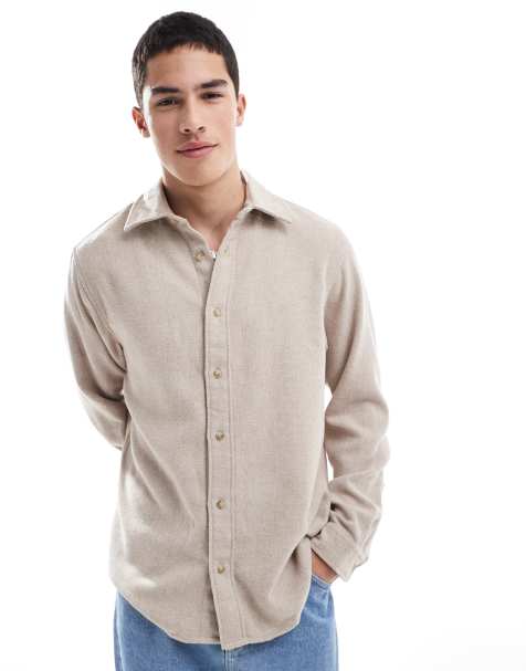 Jack & Jones – Beżowa szczotkowana koszula - view 1