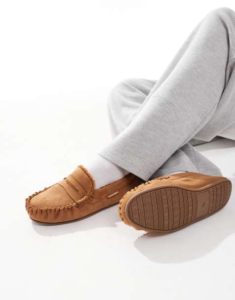 Jack & Jones loafer slipper in faux suede in beige