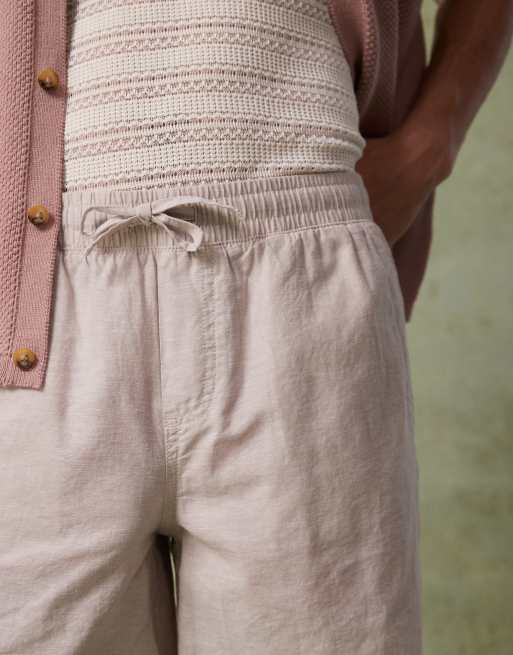 Jack & Jones – Beżowe ściągane na sznurek szorty z domieszką lnu, 5 z 5
