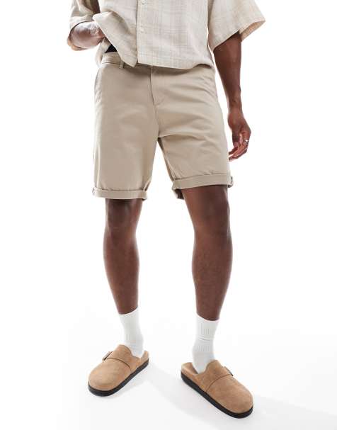 Jack & Jones chino short with turn up in beige